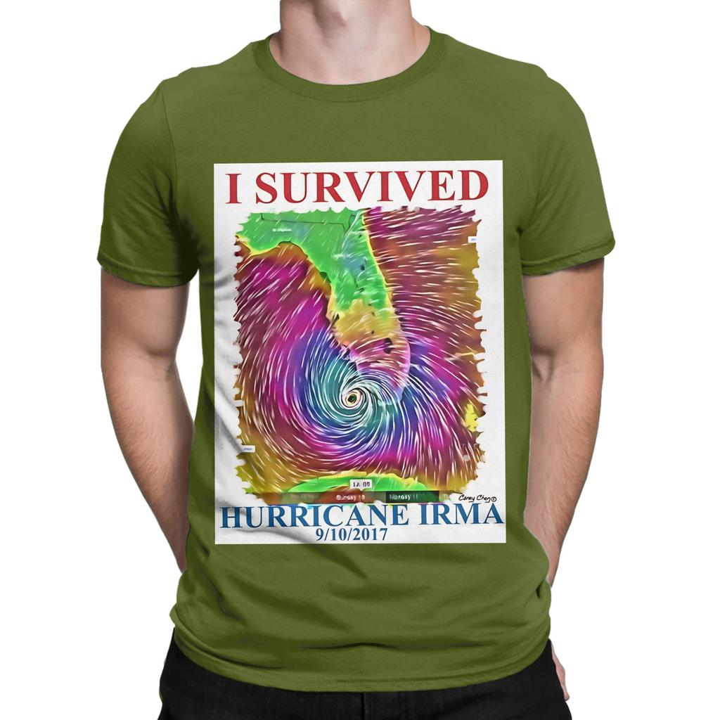 I Survived Hurricane Irma Funny Graphic 100 Cotton Tshirt Hurricane Tees Tops For Unisex