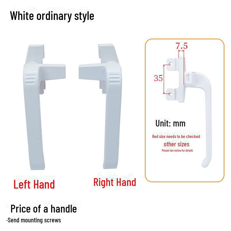 38-Type Aluminum Alloy Window Handle with 7-Shaped Lock Buckle for Doors, Casements, and Curtains