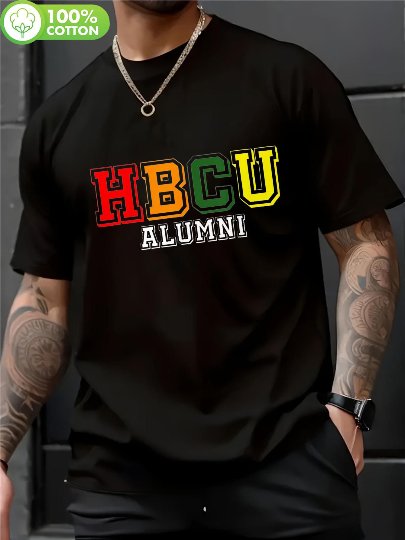 HBCU Alumni Graphic T-shirt for Men - 100% Cotton Soft Breathable Crew Neck Tee XXL