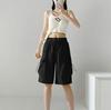 2024 New Cargo Women's Summer Shorts Casual Solid Color Girls Bermuda Shorts Knee Length Pants With Pockets