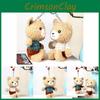 Lovely Green And White Teddy Bear Keychain Short Plush Stuffed Animal Toy