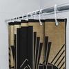 Art Deco Duschvorhang Geometrisches Muster Badezimmer Dekor Vintage Schwarz Gold Maximalistischer Hintergrund Waschbar Moderne Heimtextilien