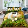 Guinea Pig Duvet Cover King/Queen Size for Kids Teens Boys Girls, Cute Cartoon Hamster Rodent Bedding Set for Dorm Bedroom