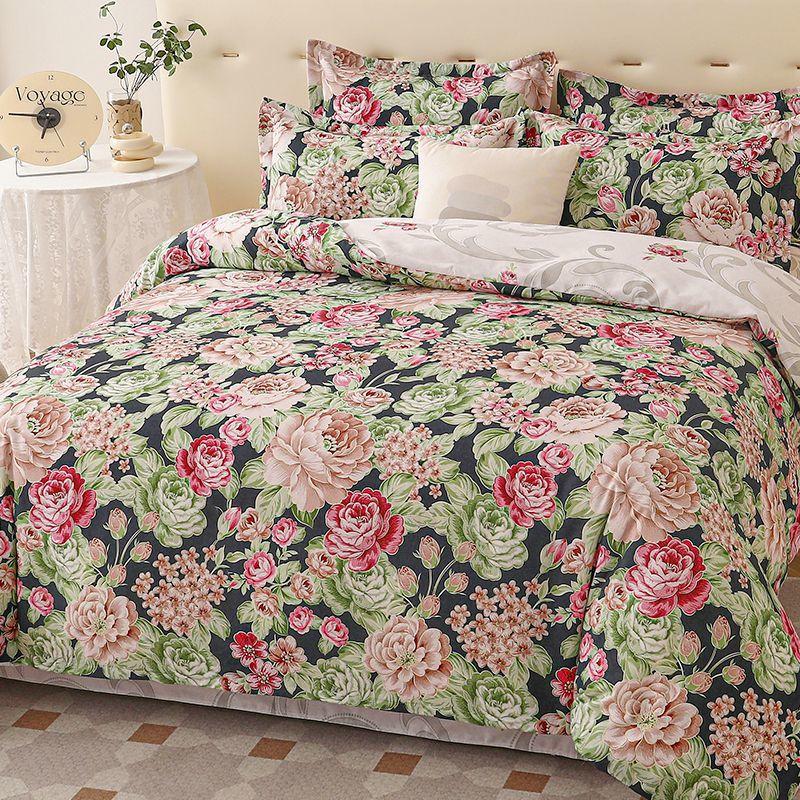 3D Digital Printed Thickened Twill Brushed Quilt Cover and Pillowcase Single and Double Bedding Three-piece Set