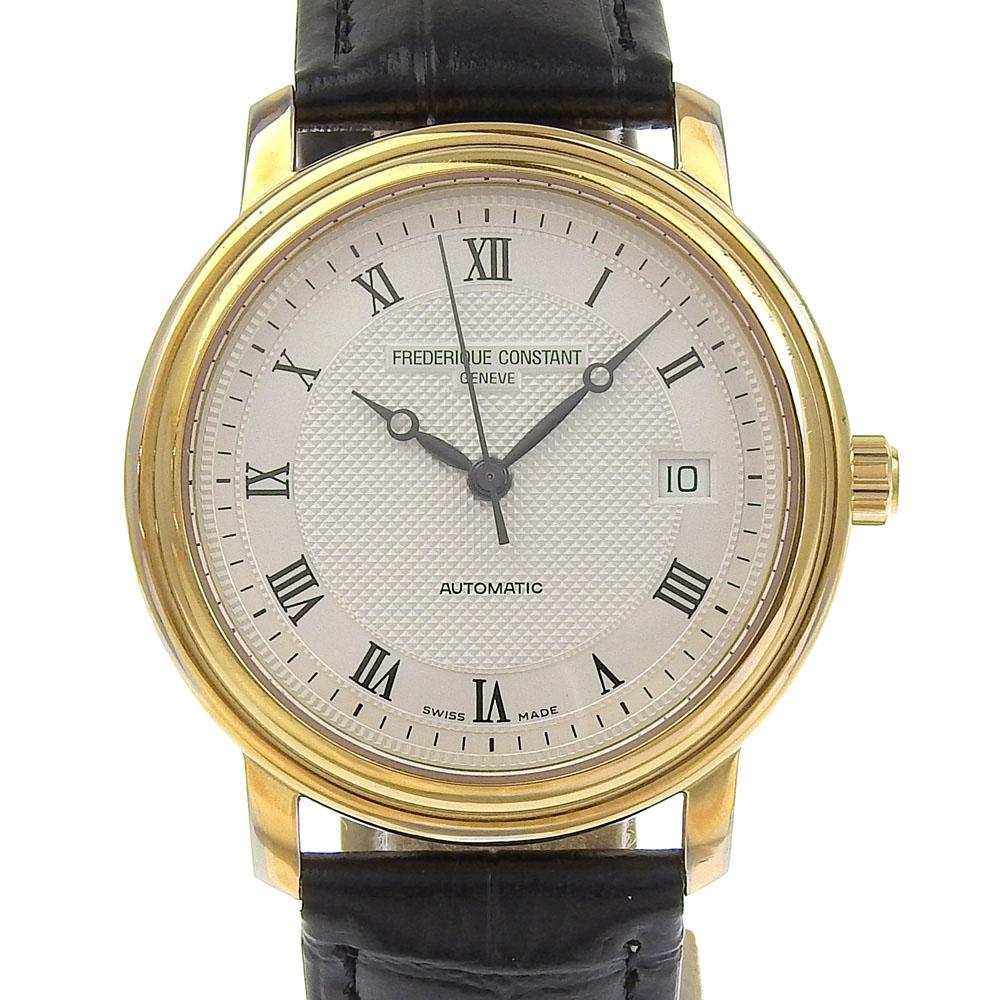 FREDERIQUE CONSTANT Date Watches FC-303/31X3P4/5/6 Back schedule SilverDial Plated Gold/Embossed Leather Mechanical Automatic mens Used