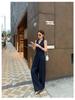 Vintage Chic Set: V-Neck Vest & Wide-Leg Pants, Two-Piece Ensemble