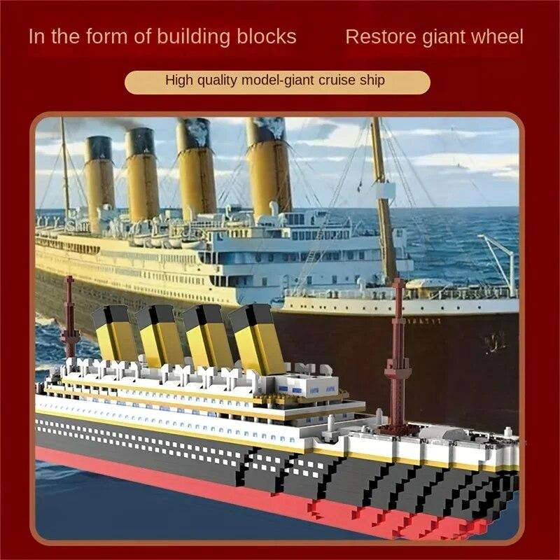 1878 stuks Diamond Bricks Titanic Bouwsteen Assemblage Speelgoed Reuzenjongen Meisje Puzzel Cruiseschip Model