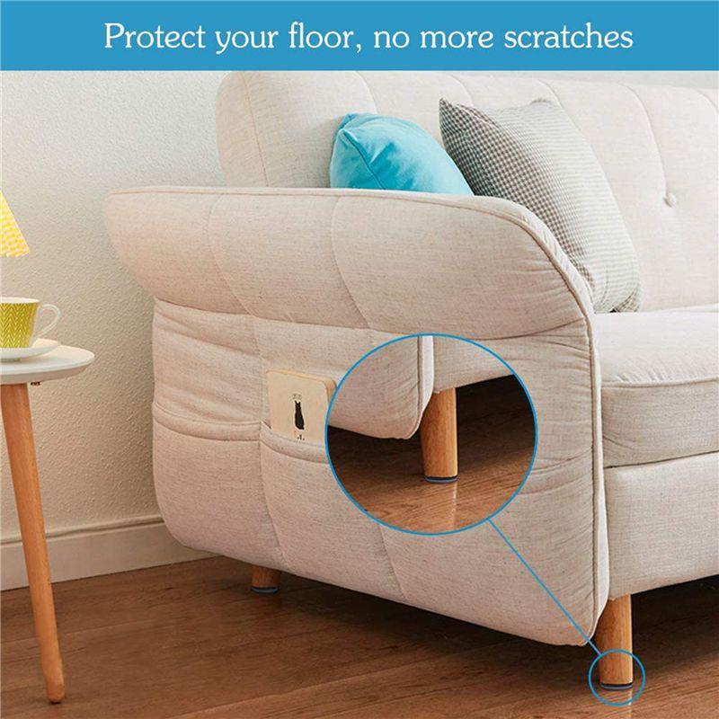 ABUL-72Pcs 25Mm Furniture Glides Self Adhesive Chair Leg PTFE Sliders For Furniture Easy Movers (Round)