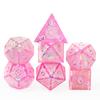 Cusdie Sharp Edges Dice DND Patterned D&D Dice Board Games 7 Handcrafted Polyhedral Dice Set for Role Playing Game Pathfinder