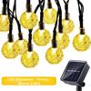 12m Length Solar Crystal Ball String Light 8 Modes LED Light Source LED String Lights 100 LED Light Waterproof Design
