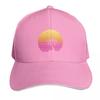 Retrowave Sunset Palm With Distress Effect Baseball Cap Hat Unisex Luxury Fashion Beach Luxury Brand Women Unisexs