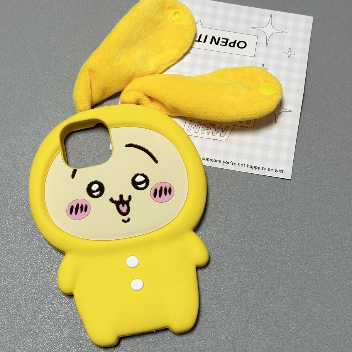 Anime Chiikawa Schattige 3D Siliconen Telefoonhoes Kawaii Cartoon 3D Oren Zachte Siliconen Beschermhoes voor Phone17 15 13 Fans Meisjes 12pro