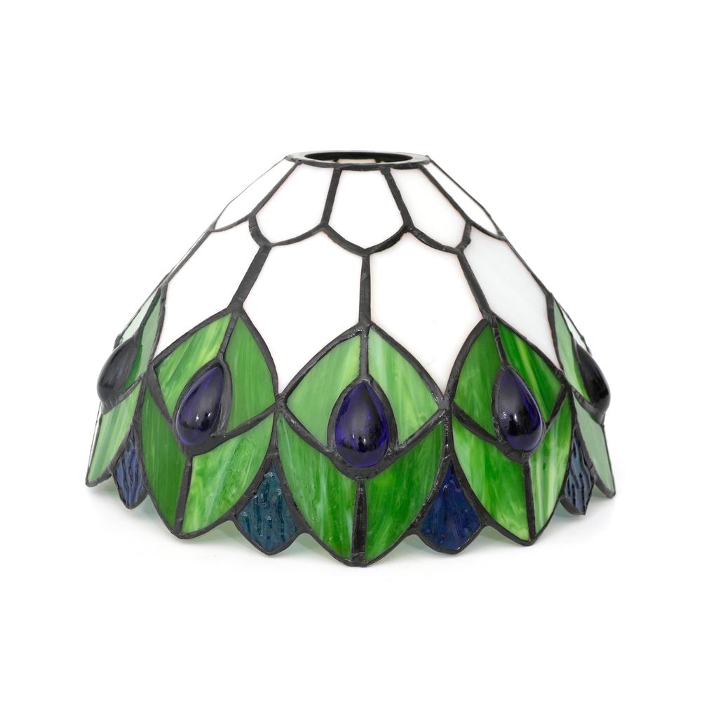 Retro lamp cover Feather Design 8" Yellow Stained Glass Lampshade - Perfect for Table, Floor Lamps & Chandeliers