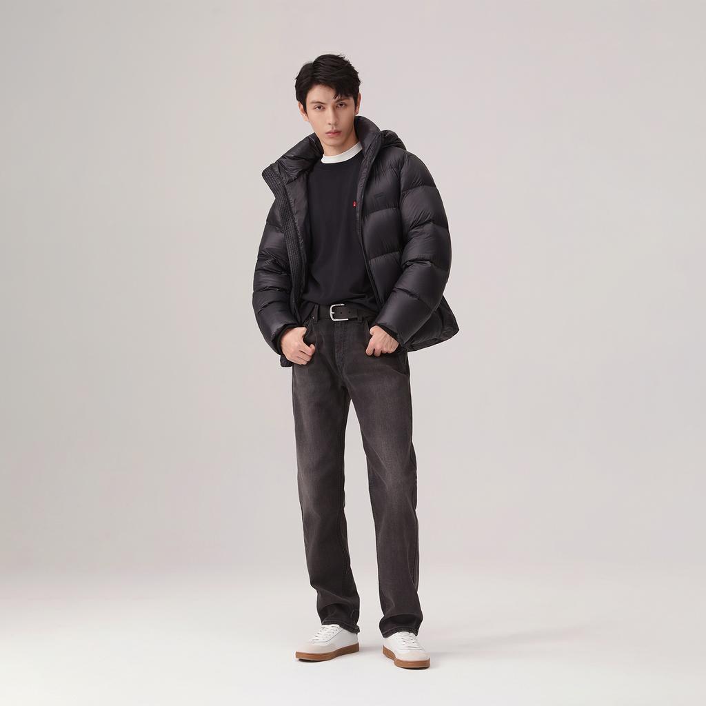 Levis Minimalistisch Weich Modisch Bequem Gefüttert Daunenjacke Herren Oberbekleidung Blau Schwarz 002ND-0000