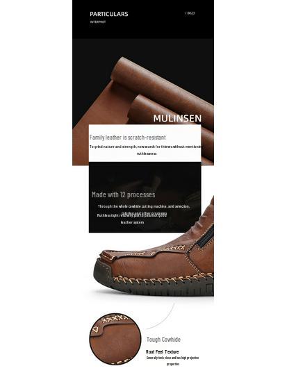 Herren Herbst/Winter Britischer Stil Warme Leder Martin Stiefel - Übergröße High-Top Kurze Stiefel mit Samtfutter