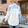 Loose Fashion Shirt Color Patchwork Tops Women Shirts Blouses Spring And Summer 2023 Casual Long Sleeve Shirt Clothes 24913
