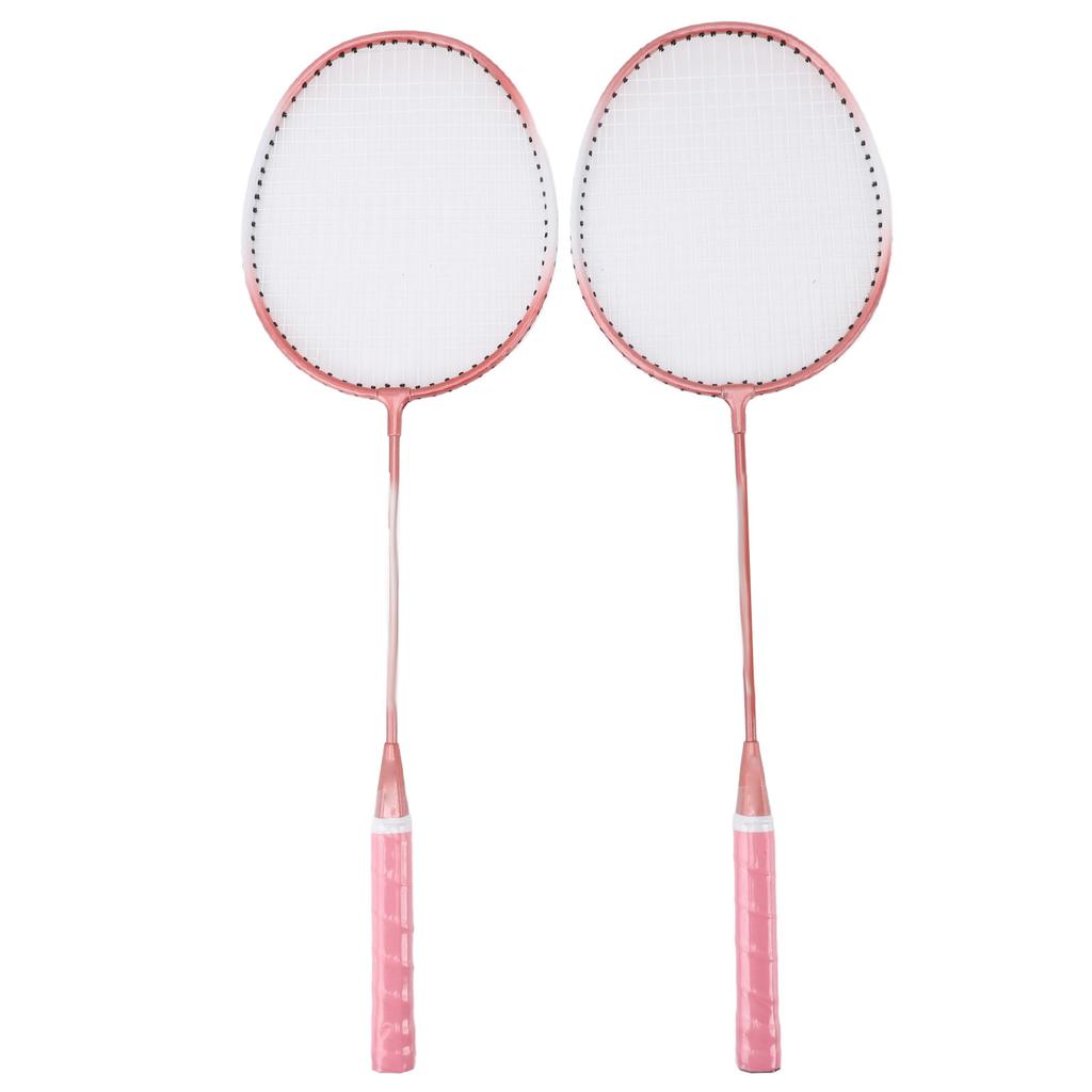 Badminton Racket Set Iron Alloy Resistance Reduction Lightweight Sports Badminton Racket with Storage Bag for Beginners Children Adults