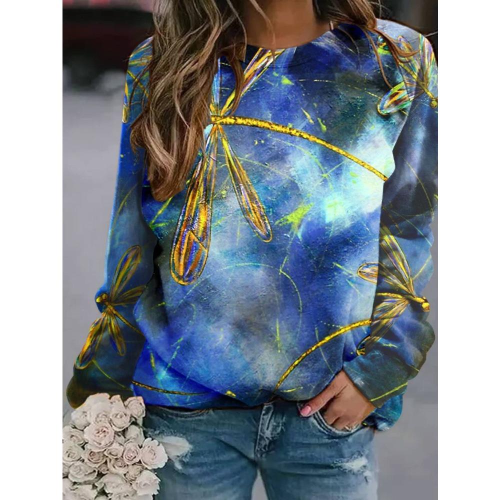Autumn Pullovers & Long Sleeves Fashion New 3D Animal Print Urban Leisure Women's Round Neck Long Sleeved Pullover