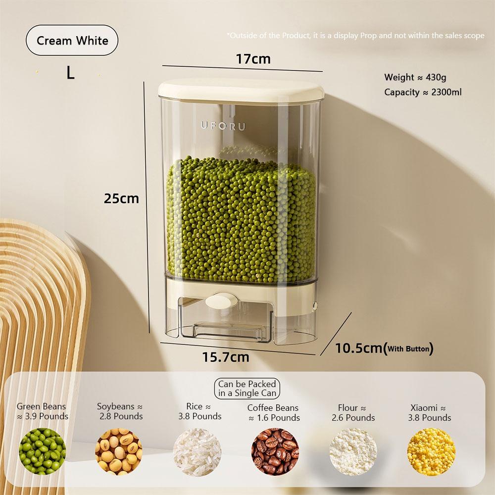 Plastic Sealed Rice Dispenser Wall Mounted Rice Dispenser Tank  Kitchen Accessories