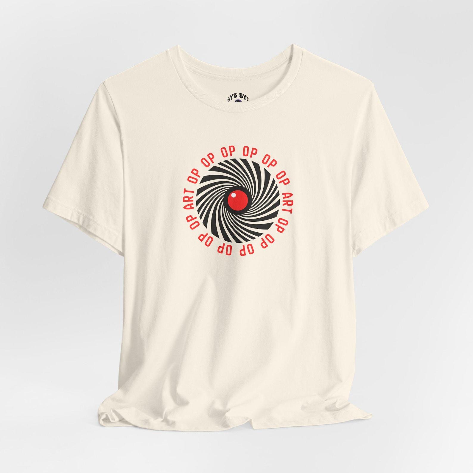 Op Art Optical Illusion Tee | Retro Geometric Graphic Shirt 4XL