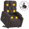 Recliner Chair with Lift Function Dark Brown Fabric