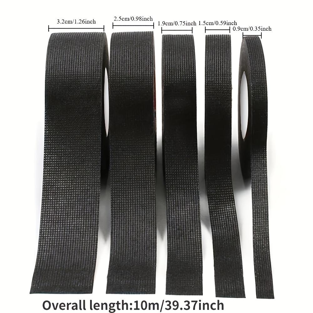 1 Roll Heat-Resistant Self-Adhesive Hook-and-Loop Fastener Tape for Car Wire Harness Organization Protection No Power Needed Black Adhesive