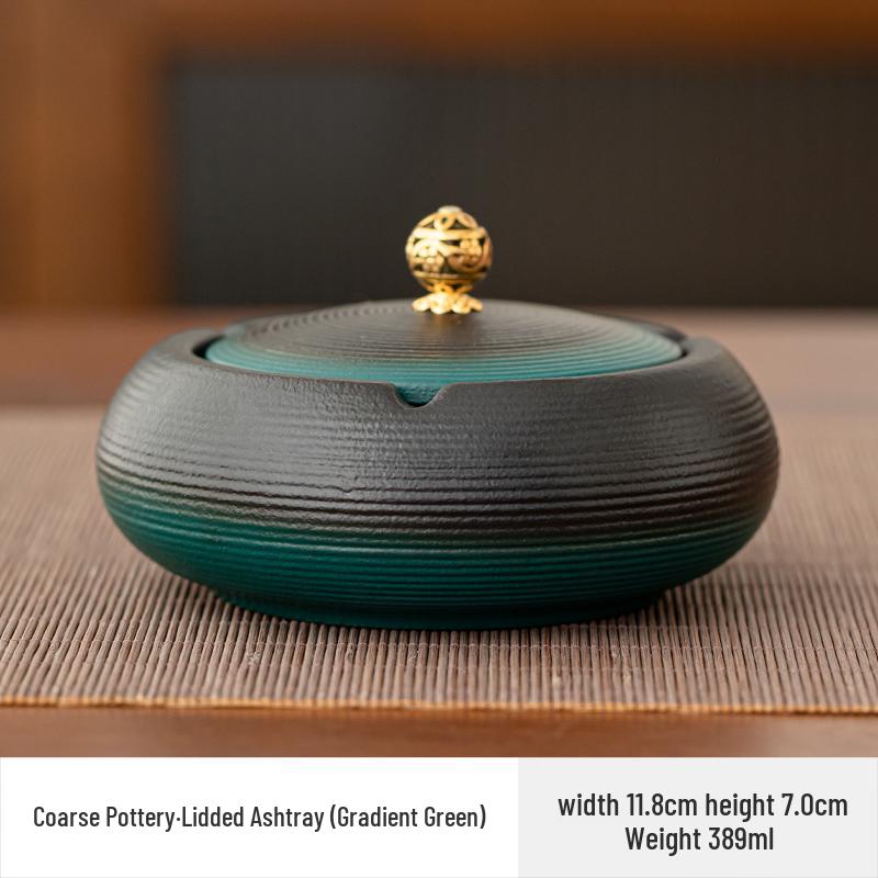 Large Ceramic Ashtray – Creative Retro Chinese Style for Living Room or Office