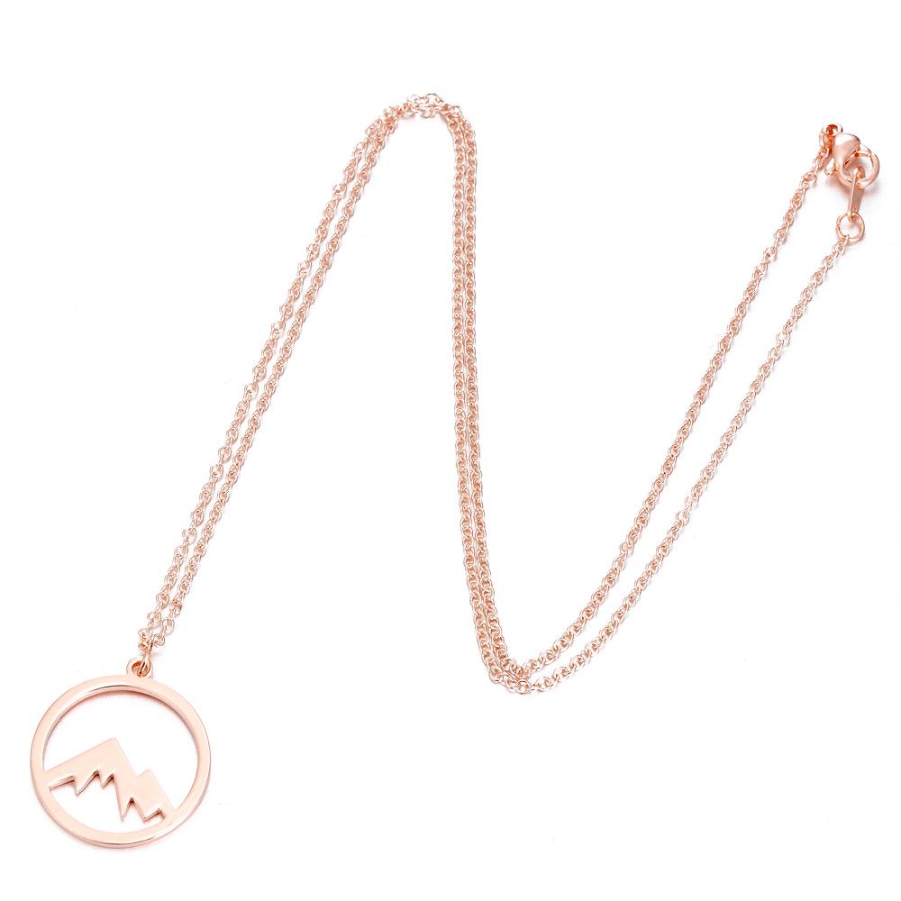 Stainless Steel Three-Color Mountain Peak Hollow Valley Women's Necklace