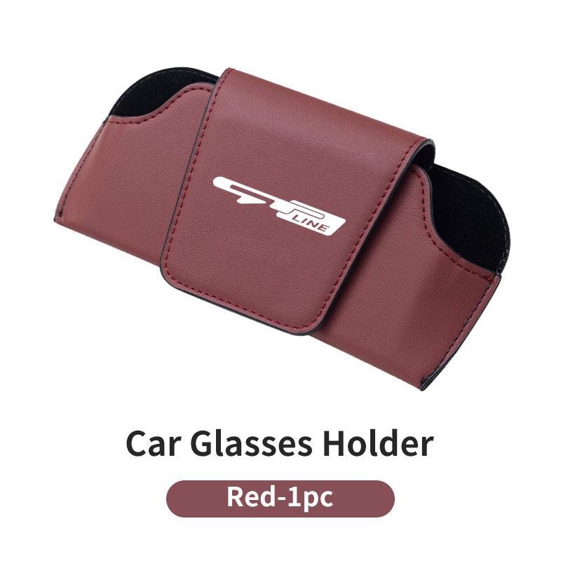 For KIA Car Visor Sunglasses Car Glasses Case Glasses Holder Clip Box Key Case Accessories Gt Gtline Xline Ceed Forte RIO QJ2