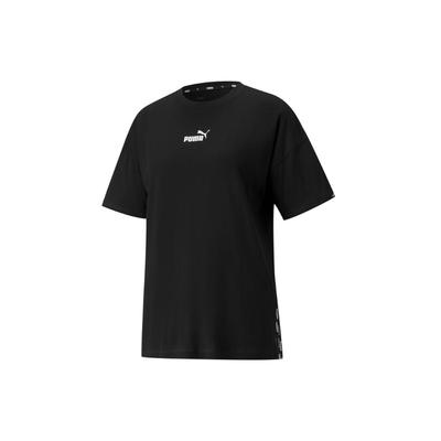 Power Logo Print Round Neck Sports Short Sleeve T-Shirt Women Tops Black 847703-01