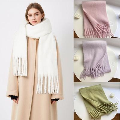 Nuova Sciarpa in Cashmere Donna Sciarpa Nera Rossa Sciarpe Inverno Sciarpa da Donna Calda XWJ12