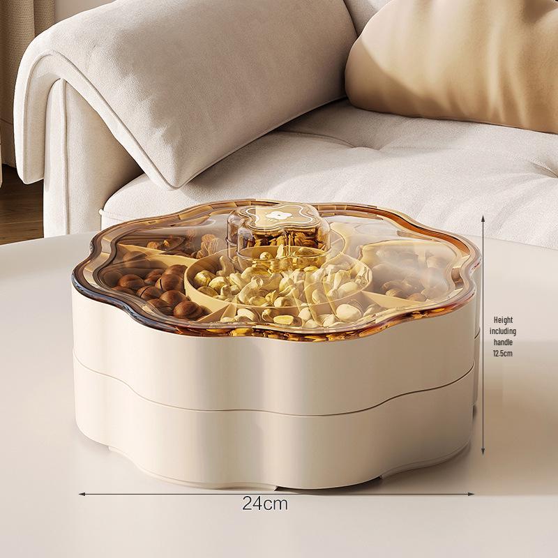 

Персоналізована двошарова коробка для фруктів та цукерок з кришкою - Прозора, розділена, багатоярусна для журнального столика у вітальні