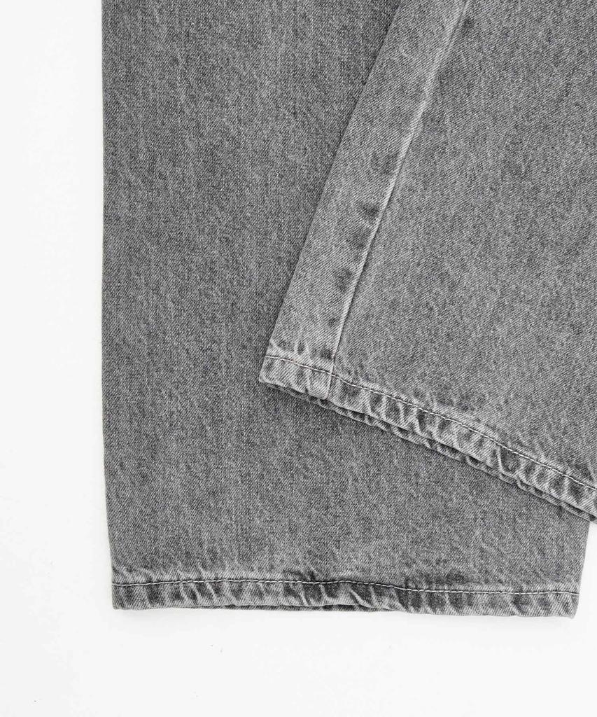 Akeusi Loose Washed Balloon Fit Wide Denim Pants Unisex (Black Wash)