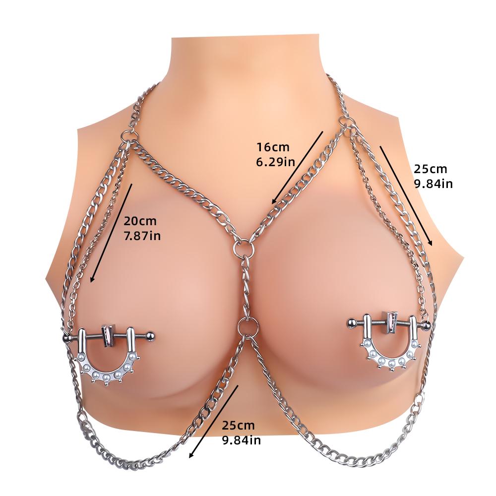 QKKQ Unique Design Nipple Clamps Metal Clips Lock BDSM Nipple Toys Breast Clamps Non Piercing Adjustable Clips Sex Toys