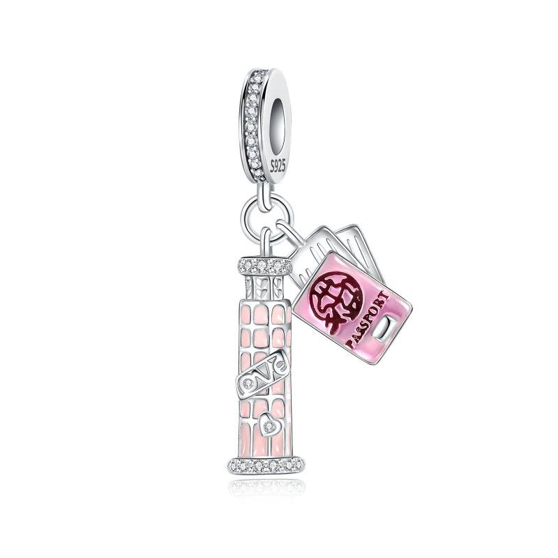 Back To School Copper Charms Bag Earphone Magic Cube Watch Games Console Bead Pendant Fit Bracelet Necklace Jewelry