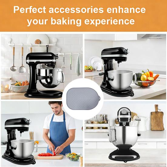 Universal Sliding Pad for Stand Mixers Silicone Waterproof Blender Pad Heat Resistant Non-Slip Mixer Pad Protects Countertops Kitchen Accessory