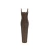Fashion European and American Women's Clothing Temperament Suspender Long Heavy Industry Hot Diamond Backless Banquet Dress