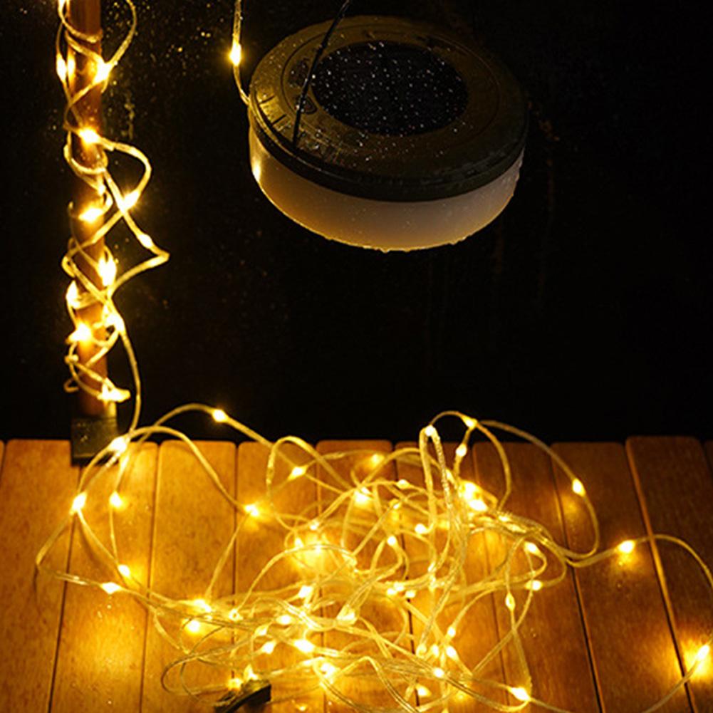Solar Camping String Lights Rechargeable Camping Lantern Waterproof Hanging Tent Light Camping Light for Hiking Yard Decorations