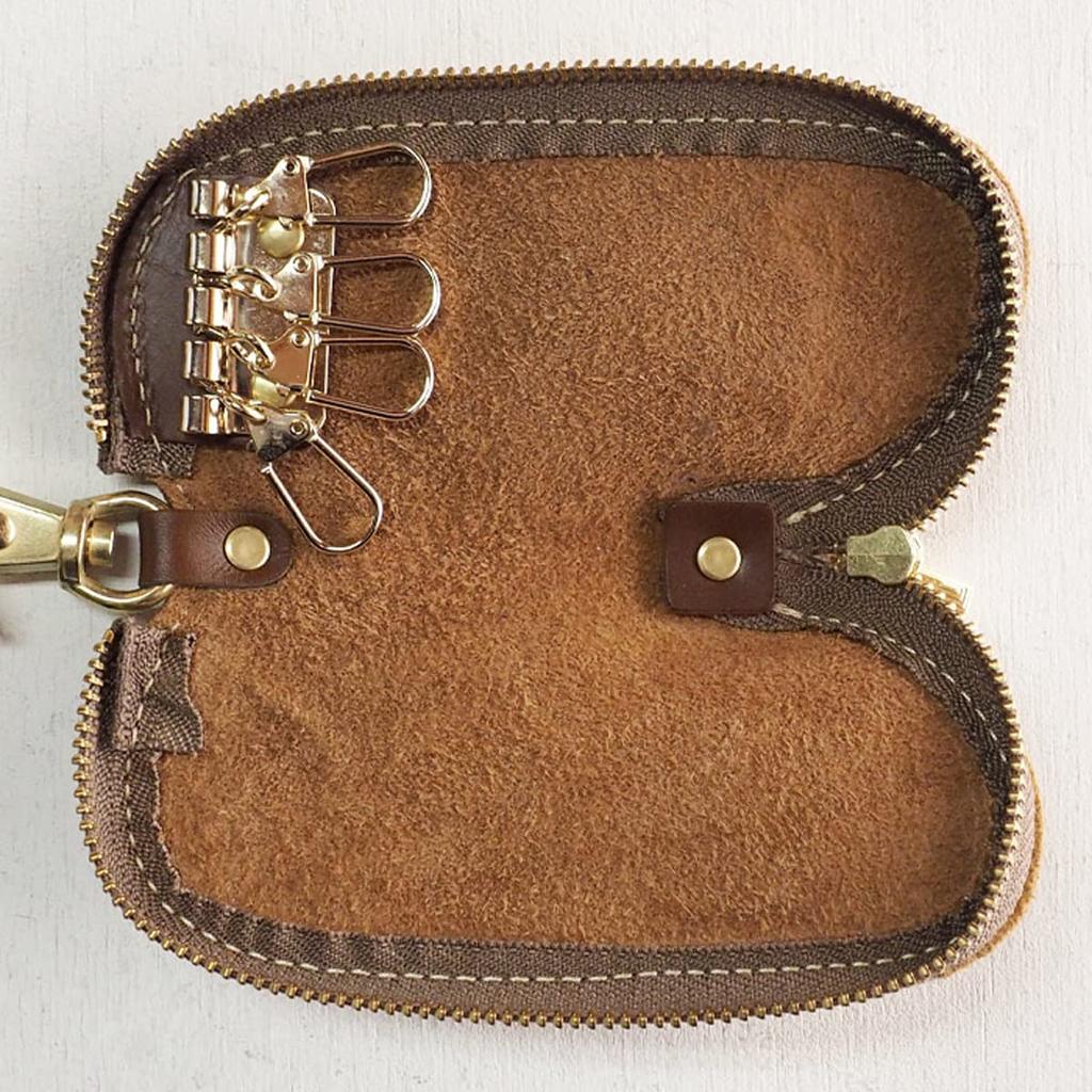 Leather PARLEY PARLEY PARLEY Key Case Key Pouch Deerskin Genuine Leather Brand Car Key Smart Key Compact Cute Stylish [PARLEY Workshop] 4-Row Women's