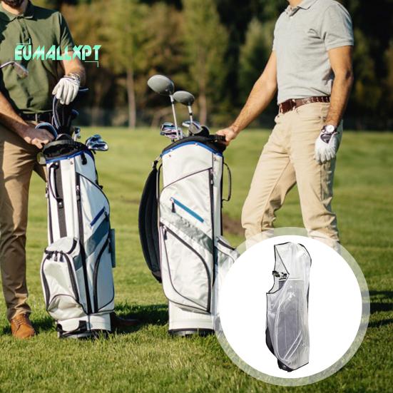 Copertura antipioggia pieghevole per sacca da golf - Impermeabile e antipolvere, copertura antipioggia trasparente in PVC, resistente, per golfisti donne uomini