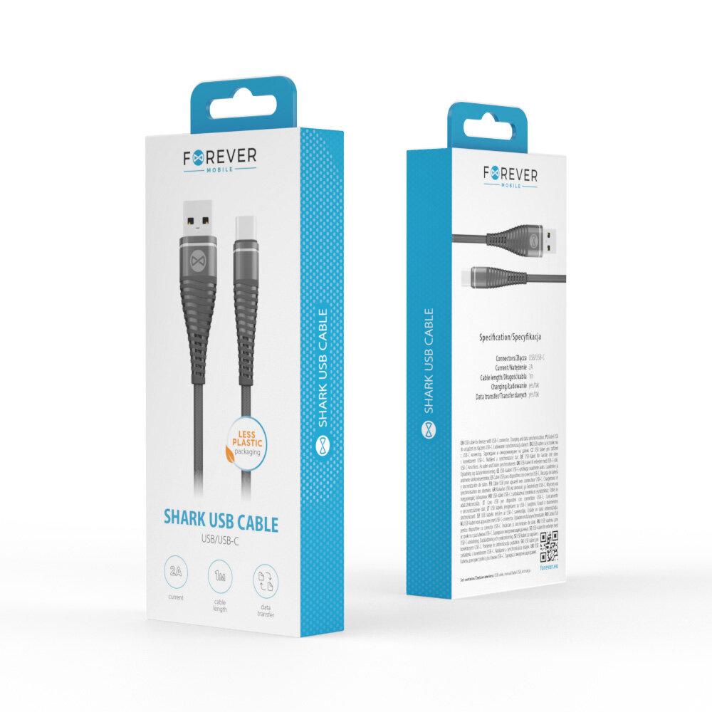 Forever Shark USB - USB-C Cable 1.0 m 2A BLACK