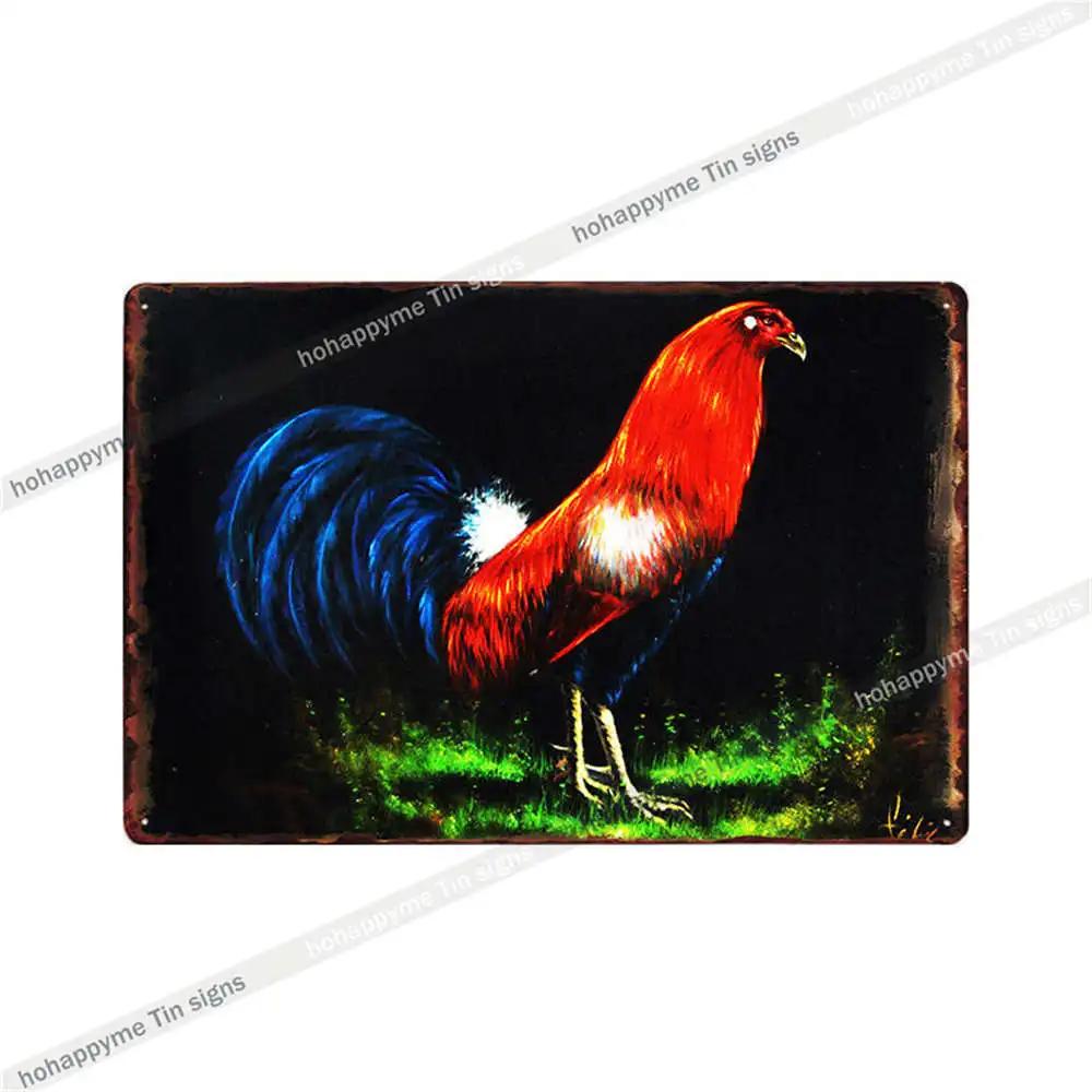 Welcome To The Funny Farm Metal Plate Tin Sign Rooster Decorative Chicken Coop Farmhouse Wall Art Iron Poster Home Decor 20x30cm