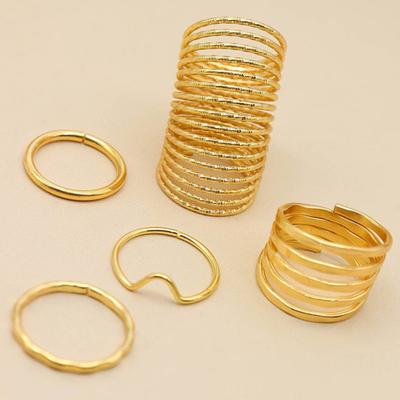 5Pcs Women Knuckle Rings Multi Circles Simple Adjustable Elasticity Finger Rings Jewelry Accessories
