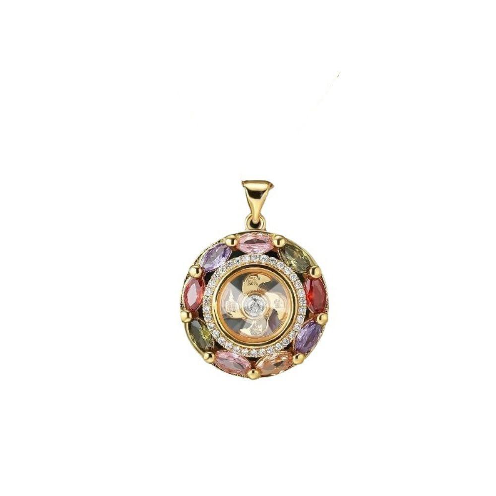 Aesthetic Windmill Pendant Necklace Vintage Cubic Zirconia Decor Jewelry  Holiday Gift