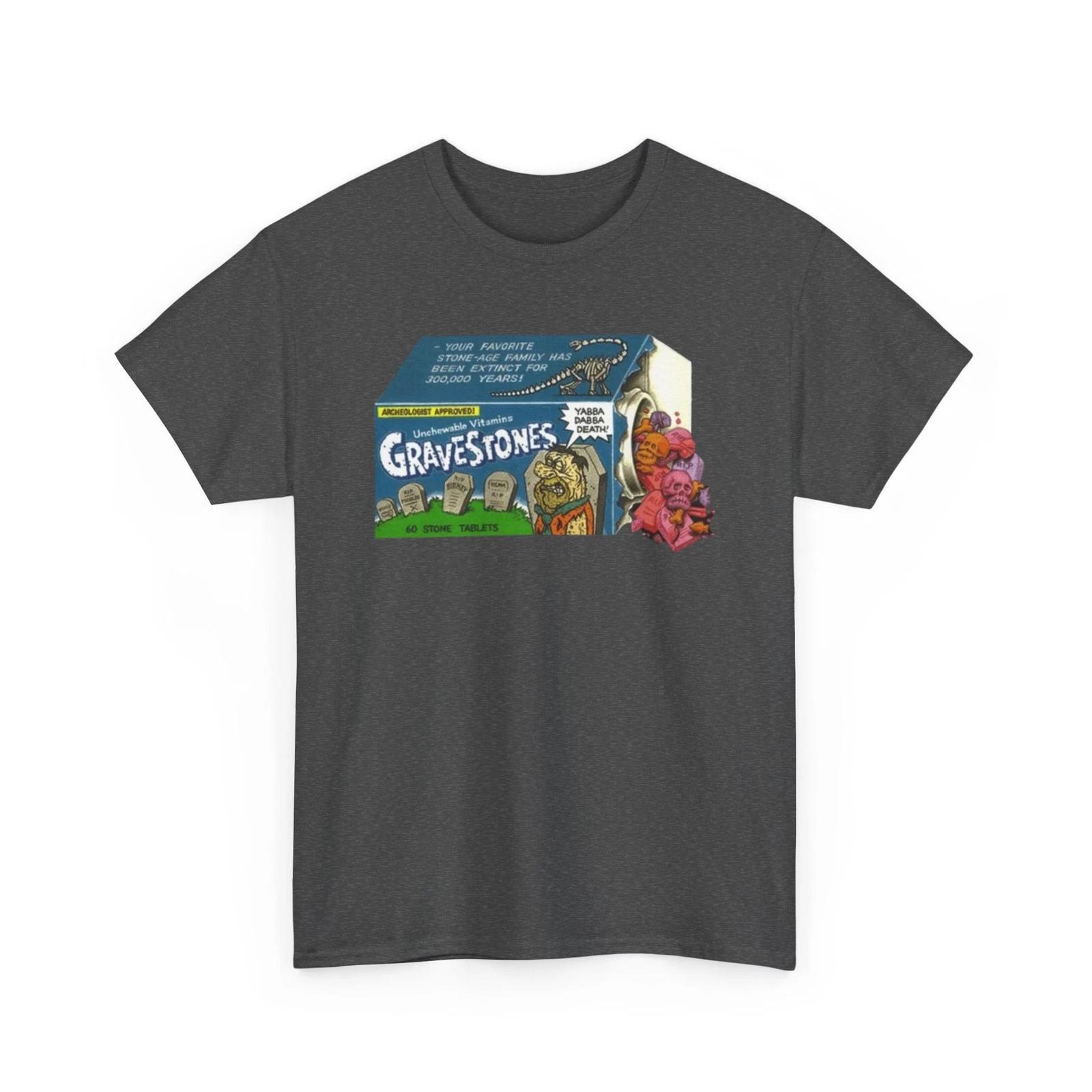Wacky Packages GRAVESTONES Vitamins Printed T shirt Funny FLINTSTONES Parody XL