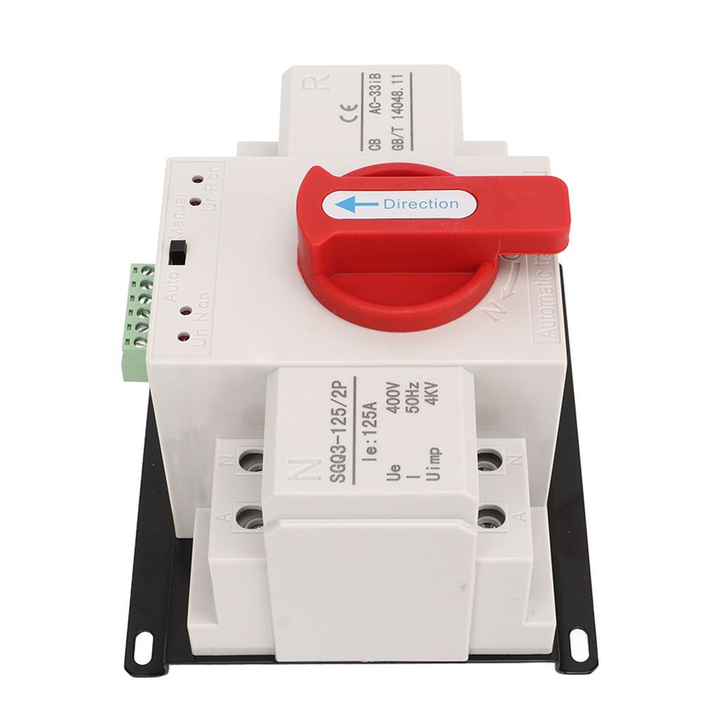 Dual Power Automatic Transfer Switch Red Handle 125A Generator Changeover Switch for Industry 400V