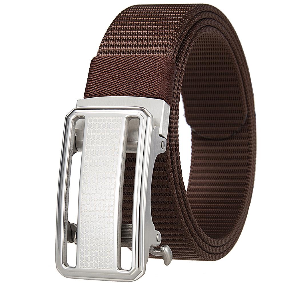 1Pcs Fashion Nylon Braided Belt Men, Button Head Front Switch Toothless Stainless Steel Buckle 3.5Cmly36-61931-3