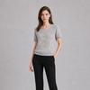 Maribon Flower Embroidery Round Short Sleeve Knit Choice Of 3