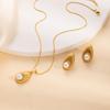 Fashion Stainless Steel Pearl Earrings For Women Geometric Irregular Metal Stud Earring Trendy Jewelry Gift