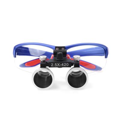 Magnifying Binocular Adjustable Interpupillary 2.5x Glass, 2.5X Loupe, Detachable, Dual-Use, Distance, DY-117-2.5X (Blue)